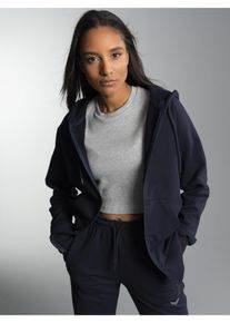 TRIGEMA Damen Sweatjacke "TRIGEMA Sweatjacke mit Kapuze", blau, Basic, Gr. L, 70% Baumwolle, 30% Polyester, Sweatjacken