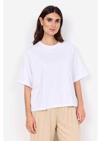 soyaconcept Damen T-Shirt "SC-PASCALE 1", weiß, modisch, Gr. S, unifarben, Single Jersey, Obermaterial: 100% Baumwolle, Shirts