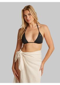 Damen Triangel-Bikini-Top "TRIANGLE-RP", schwarz, casual, Gr. XS, Calvin Klein Swimwear, unifarben, Polyamid, Bikini-Oberteile, mit Logo-Patch