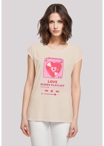 F4NT4STIC Damen T-Shirt "Love Oldies Playlist Valentinstag", weiß, casual, Gr. XXL, Obermaterial: 100% Baumwolle, Shirts, Premium Qualität
