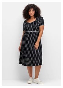 Damen Jerseykleid "Große Größen", schwarz, feminin, Gr. 42, sheego by Joe Browns, gemustert, Obermaterial: 95% Viskose (LENZING ECOVERO), 5%