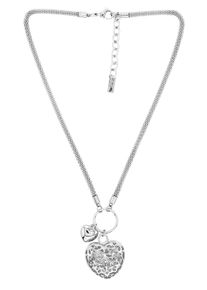 Damen Kette mit Anhänger "Herzverliebt", silber, Basic, Collezione Alessandro, Metall, Halsketten, mit Herz und feinen Cutouts