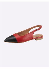 Heine Damen Ballerina, Gr. 38, rot, Leder, Leder, modisch, Schuhe