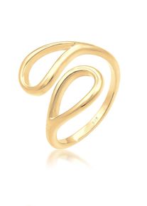 Elli Damen Fingerring "Tropfen Offen Verstellbar 925 Sterling Silber", Resizable, ohne Stein, Silber 925 (Sterlingsilber), 1.5mm, gold, Silber 925