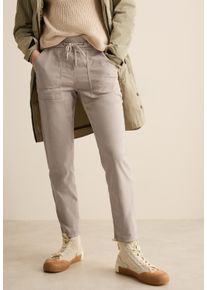 Cecil Damen Stoffhose, beige, casual, Gr. L, unifarben, Web, 73% Baumwolle, 24% Polyester, 3% Elasthan, Hosen, Middle Waist