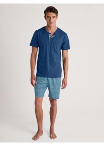 Calida Herren Shorty "Relax Imprint", Gr. M, blau, Single Jersey, Obermaterial: 100% Baumwolle, casual, Homewear-Sets, Relaxter Schnitt