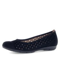 Gabor Damen Ballerina, Gr. 37, schwarz, Nubukleder, unifarben, sportlich, Schuhe, Slipper, Businessschuh, Halbschuh mit Hovercraft Luftkammerlaufsohle