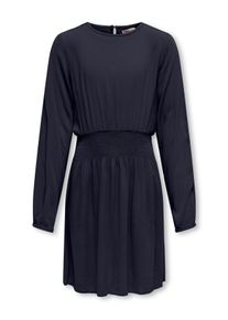 KIDS Only Mädchen Sommerkleid "KOGCORNELIA LIFE L/S SHORT DRESS WVN", blau, modisch, Gr. 146, unifarben, Jersey, Obermaterial: 100% Viskose, Kleider