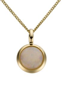Firetti Damen Ketten-Anhänger "Schmuck Geschenk Gold 333 Halsschmuck Anhänger für Halskette Opal", Gelbgold 333, 0,75 g, gold, Gelbgold 333,