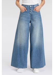 Herrlicher Damen 5-Pocket-Jeans "Shyra Palazzo Denim", blau, casual, Gr. 29, Denim/Jeans, Obermaterial: 98% Baumwolle, 2% Elasthan, Jeans, mit