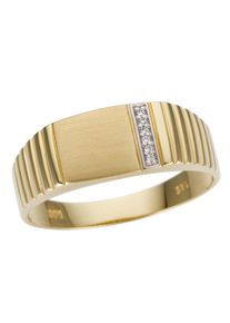Firetti Herren Goldring "Schmuck Geschenk Gold 333 Herrenring Goldring", 21, 0,02 ct P2 = erkennbare Einschlüsse, Gelbgold 333-Diamanten, 8mm, weiß,