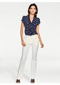 Heine Damen Schluppenbluse, blau, Gr. 42, gemustert, gepunktet, 100% Viskose, Blusen