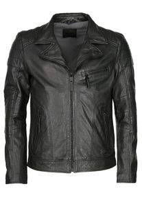 Mustang Herren Lederjacke "31022129", schwarz, Gr. S, Obermaterial: 100% Lammleder / Innenfutter: 100% Polyester / Ärmelfutter: 100% Polyester, Jacken
