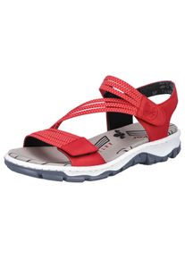 Rieker Damen Riemchensandale, Gr. 36, rot, Lederimitat, Textil, sportlich, Schuhe, Sommerschuh, Sandalette, Klettschuh, im Sportslook