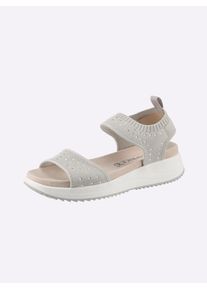 Caprice Damen Sandale, Gr. 37, grau, Textil, sportlich, Schuhe