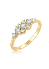 Elli Damen Verlobungsring "Labradorit Grau 925 Sterling Silber", 52mm, Silber 925 (Sterlingsilber), 1.5mm, gold, Silber 925 (Sterlingsilber),