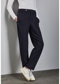 Street One Damen Stoffhose "Punto di ROM", lila, casual, Gr. 34, unifarben, Web, Obermaterial: 61% Viskose, 32% Polyamid, 7% Elasthan, Hosen, mit