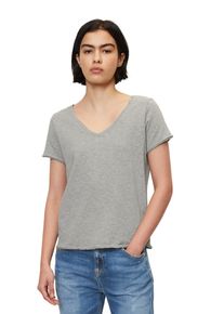 Marc O'Polo Damen T-Shirt "aus Organic Cotton Slub Jersey", grau, Basic, Gr. XXS, MARC O'POLO DENIM, unifarben, Obermaterial: 100% Baumwolle, Shirts