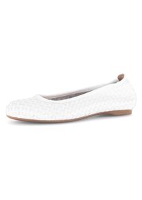 Gabor Damen Ballerina, Gr. 40, weiß, Glattleder, unifarben, geflochten, klassisch, Schuhe, Schlupfschuh, Frühlingsschuh, Businessschuh mit tollem