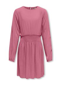 KIDS Only Mädchen Sommerkleid "KOGCORNELIA LIFE L/S SHORT DRESS WVN", rosa, modisch, Gr. 146, unifarben, Jersey, Obermaterial: 100% Viskose, Kleider