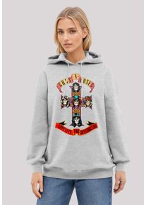F4NT4STIC Damen Kapuzenpullover "Guns 'n' Roses Appetite For Destruction", grau, casual, Gr. S, Obermaterial: 80% Baumwolle, 20% Polyester, Pullover,