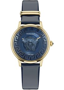 Versace Damen Quarzuhr "MEDUSA ALCHEMY", blau, Armbanduhren, Armbanduhr, Damenuhr, Saphirglas, Swiss Made, Leuchtzeiger