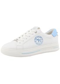 Tom Tailor Damen Plateausneaker, Gr. 36, blau, Lederimitat, mehrfarbig, sportlich, Schuhe, Halbschuh, Freizeitschuh, Schnürschuh, Kontrastbesatz an