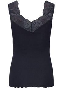 rosemunde Damen Tanktop, Gr. XS, schwarz, Obermaterial: 55% Seide, 45% Baumwolle, unifarben, casual, Tops, wunderschöner, elastischer