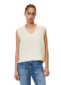 Marc O'Polo Damen V-Ausschnitt-Pullover "aus reiner Bio-Baumwolle", weiß, casual, Gr. XXL, MARC O'POLO DENIM, unifarben, Obermaterial: 100% Baumwolle, Pullover