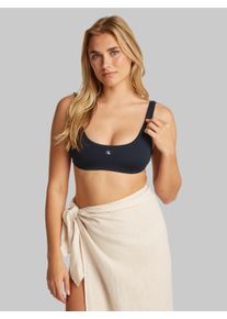 Damen Bustier-Bikini-Top "BRALETTE-RP", schwarz, casual, Gr. XS, Calvin Klein Swimwear, unifarben, Polyamid, Bikini-Oberteile, mit Logo-Patch