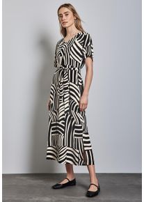 Street One Damen Maxikleid, schwarz, casual, Gr. 40, bedruckt, Stoff, 100% Viskose, Kleider, aus Viskose