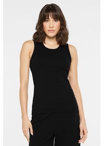 Damen Tanktop, schwarz, casual, Gr. S, SENSES.THE LABEL, unifarben, Material: 96% Baumwolle, 4% Elasthan, Tops