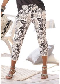 Buffalo Damen Jerseyhose, bunt, casual, Gr. 34, bedruckt, Jersey, Obermaterial: 95% Viskose, 5% Elasthan, Hosen, mit Alloverdruck und Taschen,