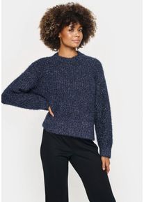 Saint Tropez Damen Strickpullover "HalfaSZ", blau, modisch, Gr. M, unifarben, Strick, Obermaterial: 60% Polyester, 25% Polyamid, 15% metallisierte