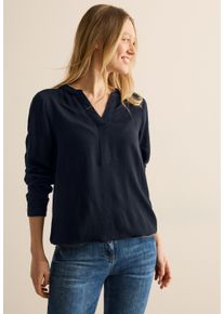 Cecil Damen Langarmbluse, blau, casual, Gr. XXL, unifarben, Stoff, 100% Viskose, Blusen, aus softer Viskose