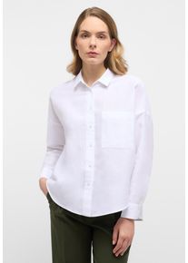 Eterna Damen Hemdbluse "OVERSIZE FIT", weiß, modisch, Gr. 48, 59% cotton, 41% Leinen, Blusen, EASY IRON (bügelleicht)