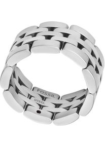 Fossil Damen Fingerring "Schmuck Geschenk Edelstahl Ring Arden, JF04826040", 19, Edelstahl, 10,5mm, silber, Edelstahl, Fingerringe