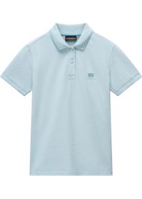 Napapijri Damen Poloshirt, blau, Gr. M, unifarben, Piquu00e9, Obermaterial: 100% Baumwolle, Shirts, Mit Rundhalsausschnitt