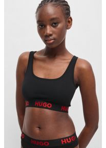 HUGO UNDERWEAR Damen Bralette-BH "BRALETTE SPORTY LOGO", Gr. XXL, schwarz, Jersey, Obermaterial: 93% Baumwolle, 7% Elasthan, unifarben, casual, BHs,
