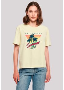 F4NT4STIC Damen T-Shirt "California Palmen Retro", gelb, casual, Gr. XL, Obermaterial: 100% Baumwolle, Shirts, Premium Qualität