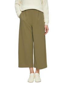 QS Damen Culotte, grün, casual, Gr. 34, Obermaterial: 95% Polyester, 5% Elasthan, Hosen, mit Knopf-Design am Bund