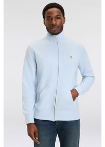 Gant Herren Sweatjacke "REG SHIELD FULL ZIP SWEAT", blau, casual, Gr. XL, Sweatware, Obermaterial: 87% Baumwolle, 13% Polyester, Sweatjacken, mit
