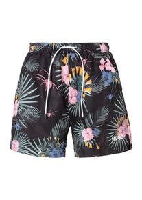 HUGO UNDERWEAR Herren Badeshorts "CALALA", schwarz, sportlich, Gr. M, Microfaser, Obermaterial: 100% Polyester, Badehosen, mit tropischen Muster