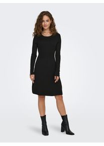 Only Damen Midikleid "ONLNATASCHA LS PEARL O-NECK DRESS CC KNT", schwarz, modisch, Gr. S, unifarben, Strick, Obermaterial: 80% Viskose, 20% Nylon,