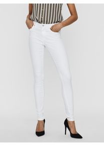 Véro Moda VERO MODA Damen Skinny-fit-Jeans "VMTANYA MR S PIPING JEANS VI402 COLOR", weiß, modisch, Gr. XL, unifarben, Denim/Jeans, Obermaterial: 79% Baumwolle,