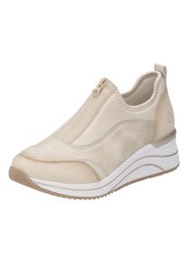 Remonte Damen Slip-On Sneaker, Gr. 42, beige, Lederimitat, Textil, sportlich, Schuhe, Freizeitschuh, Halbschuh, Slipper in veganer Verarbeitung