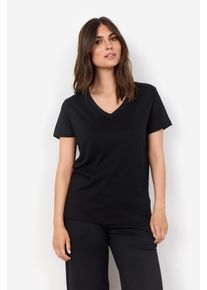 soyaconcept Damen T-Shirt "SC-DERBY 2", schwarz, modisch, Gr. M, unifarben, Single Jersey, Obermaterial: 100% Baumwolle, Shirts