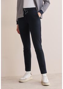 Cecil Damen Stoffhose, blau, casual, Gr. S, unifarben, Stoff, 73% Polyester, 22% Viskose, 5% Elasthan, Hosen, Middle Waist