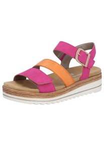 Remonte Damen Keilsandalette, Gr. 36, bunt, Lederimitat, casual, Schuhe, Keilabsatz, Sommerschuh, Sandale in veganer Verarbeitung
