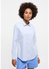 Eterna Damen Hemdbluse "REGULAR FIT", blau, modisch, Gr. 50, 70% Baumwolle, 30% Lyocell, Blusen, EASY IRON (bügelleicht)